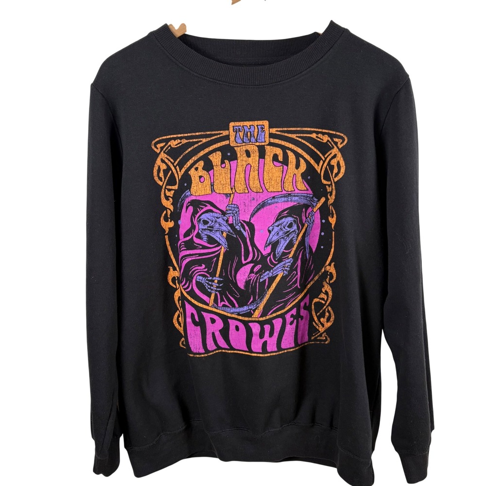 Black Crowes Sweatshirt Unisex L Black‎ 2022 Graphic Band Merch Plague Doctor